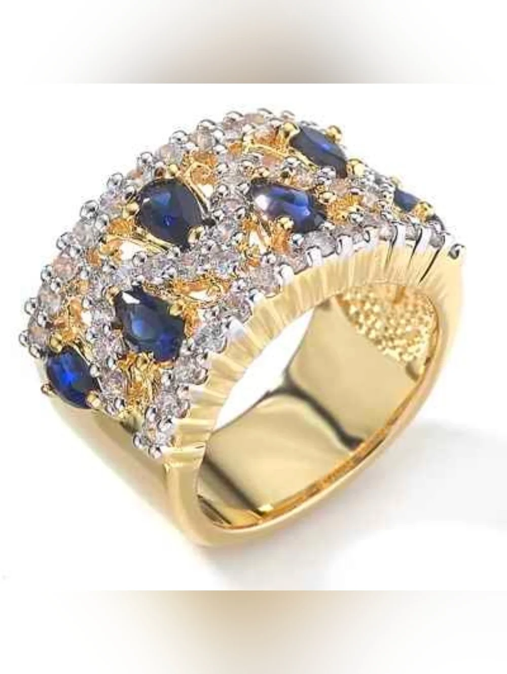 Royal Illusion Created Blue Sapphire Size 5 Ring